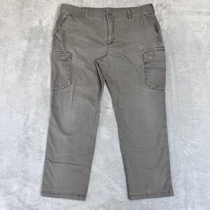 L.L. Bean Pants Mens 42X32 Green Cargo Classic Fit Bean Flex Stretch Canvas